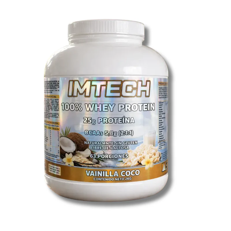 100% Whey Protein (Sin Gluten / Lactosa) - 2 Kgs / 63 Porciones, Vainilla Coco