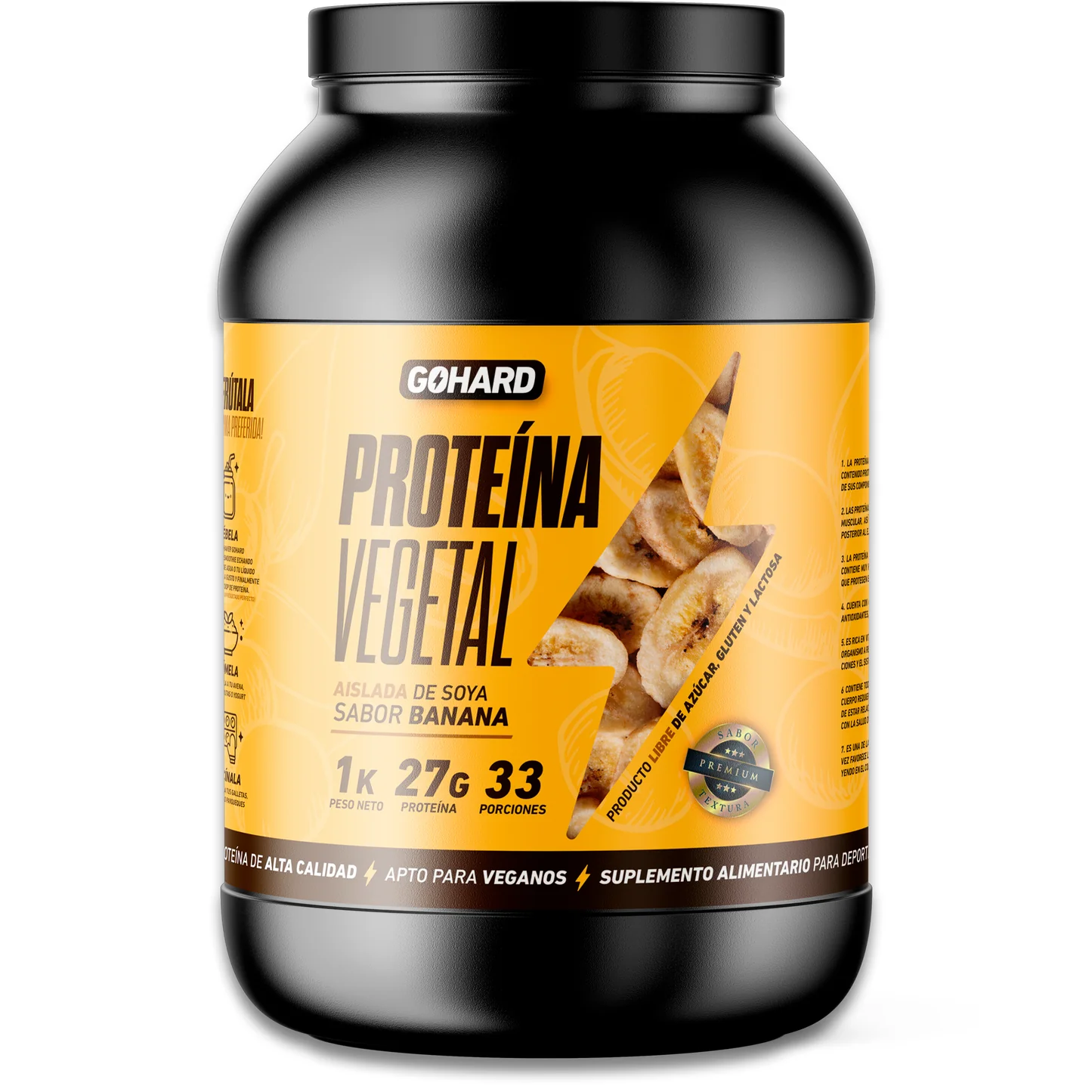 Proteína Vegetal - 1 Kg / 33 Servicios, Banana